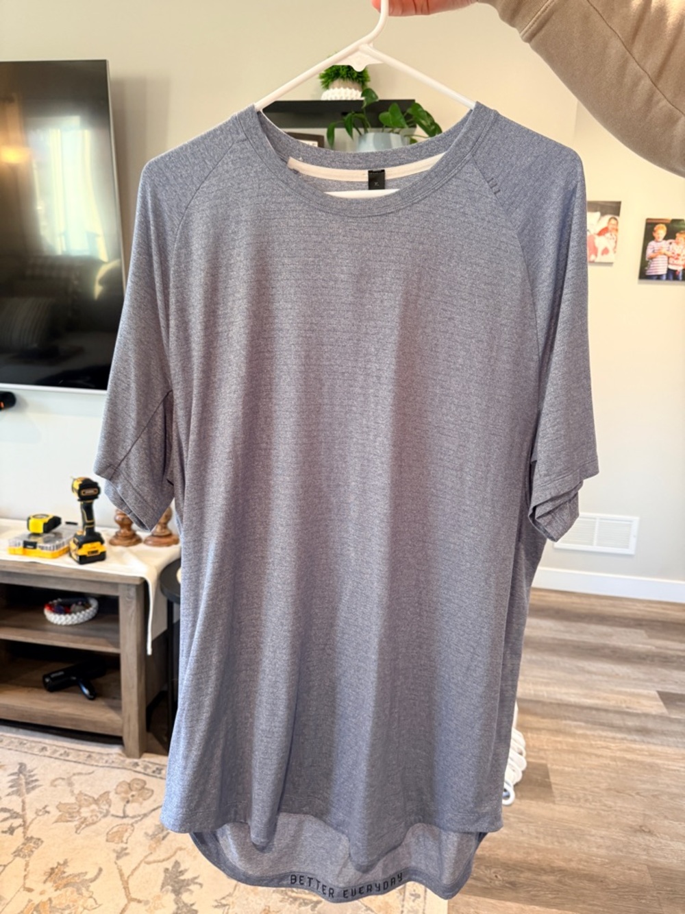 lululemon athletica Men’s Short Sleeve Crew Tee in Heather Gray-Blue